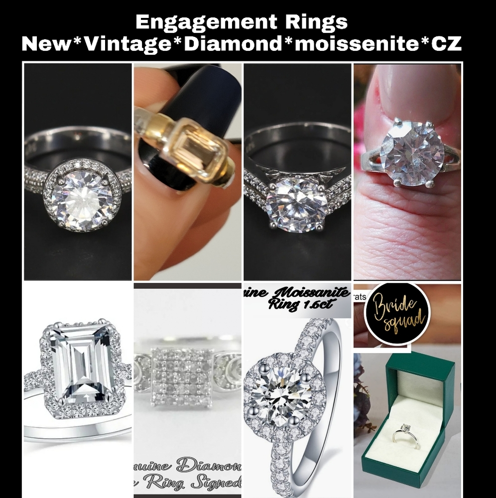 100'S OF ENGAGEMENT 💍 RINGS *NEW*VINTAGE*DESIGNER*DIAMOND* MOISSENITE*CZ